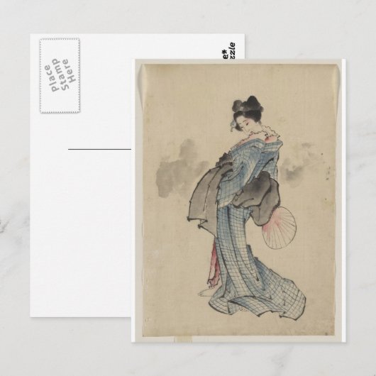 Geisha Postkarte (Vorne/Hinten)