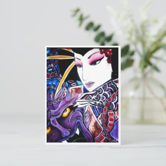 Geisha Postkarte (Stehend Vorderseite)