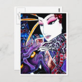 Geisha Postkarte (Vorne/Hinten)