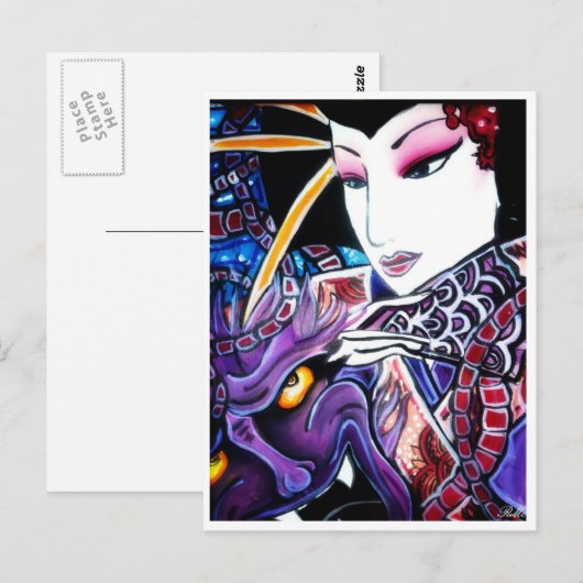 Geisha Postkarte (Vorne/Hinten)