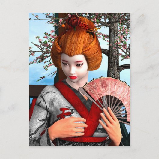 Geisha Postkarte (Vorderseite)