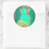 Geisha Psychedelic Runder Aufkleber (Tasche)