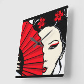 Geisha Quadratische Wanduhr (Winkel)