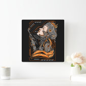 Geisha  quadratische wanduhr (Zuhause)