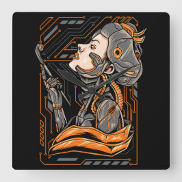 Geisha  quadratische wanduhr