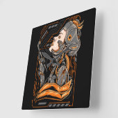 Geisha  quadratische wanduhr (Winkel)
