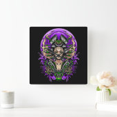 Geisha Quadratische Wanduhr (Zuhause)