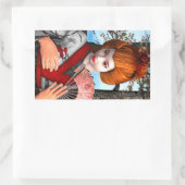 Geisha Rechteckiger Aufkleber (Tasche)