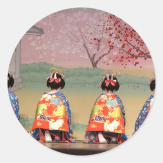 Geisha Row Runder Aufkleber
