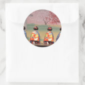 Geisha Row Runder Aufkleber (Tasche)