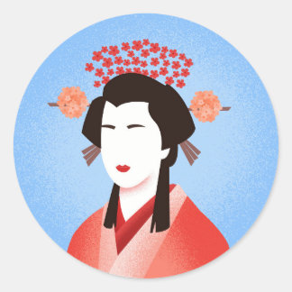 Geisha Runder Aufkleber