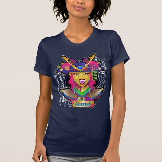 Geisha-Samurai-Kriegs-Schrei T-Shirt (Vorderseite)