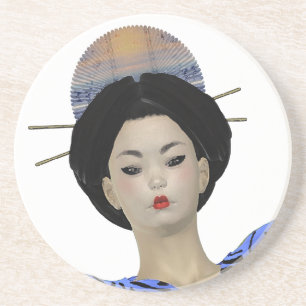 Geisha-Sandstein-Untersetzer Untersetzer