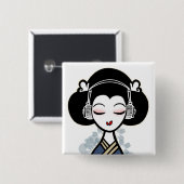 Geisha schlägt Knopf Button (Vorne & Hinten)