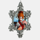 Geisha Schneeflocken Zinn-Ornament (Links)