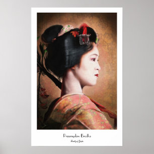 Geisha-Schönheit - cooles japanisches Portraitgemä Poster