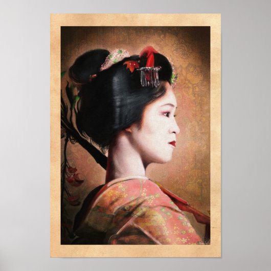 Geisha-Schönheit - cooles orientalisches japanisch Poster (Vorne)
