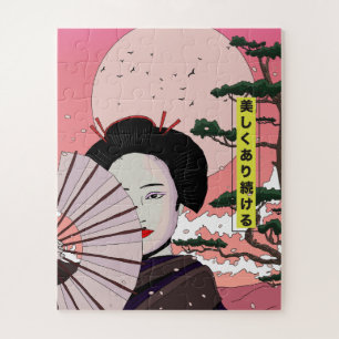Geisha Sei schön japanischer Manga-Stil japanisch  Puzzle