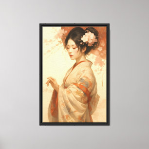 Geisha Serenity Art - Elegante japanische Frau Leinwanddruck