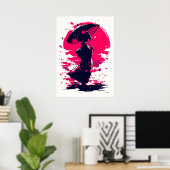 Geisha Serenity - Elegance im Sakura Breeze Poster (Heimbüro)