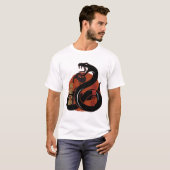Geisha & Serpent - Japanese Art Dark Aesthetic T-Shirt (Vorne ganz)