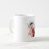 Geisha sitzt in der Nähe eines goldenen Bambus Kaffeetasse (Vorderseite Links)