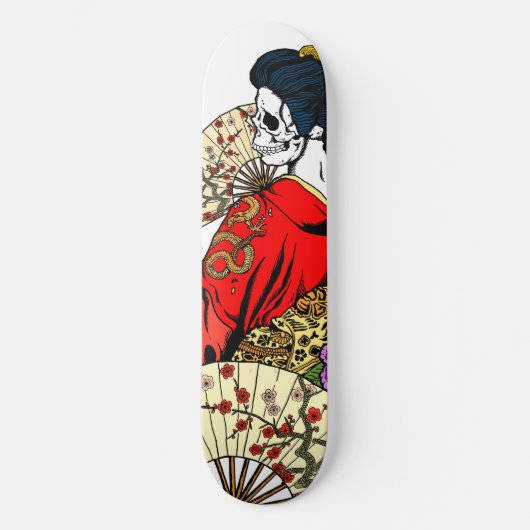 Geisha-Skelett-Plattform Skateboard (Vorderseite)