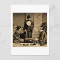Geisha spielt Meister im Spiel des Gehs 囲 Vintag