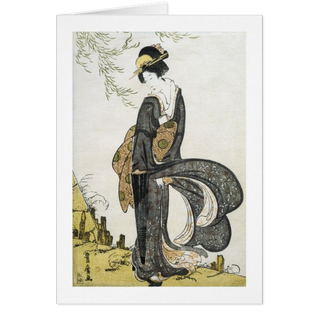 Geisha Stehend im Wind, Toyohiro, 1805 (Vorne)