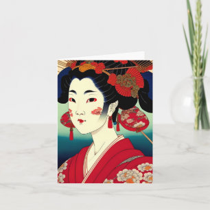 Geisha Studie A im japanischen Stil Feiertagskarte