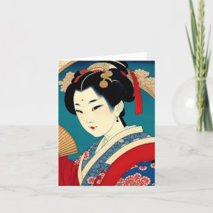 Geisha Study F in japanischem Stil Feiertagskarte