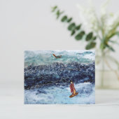 Geisha Surfing Postkarte (Stehend Vorderseite)