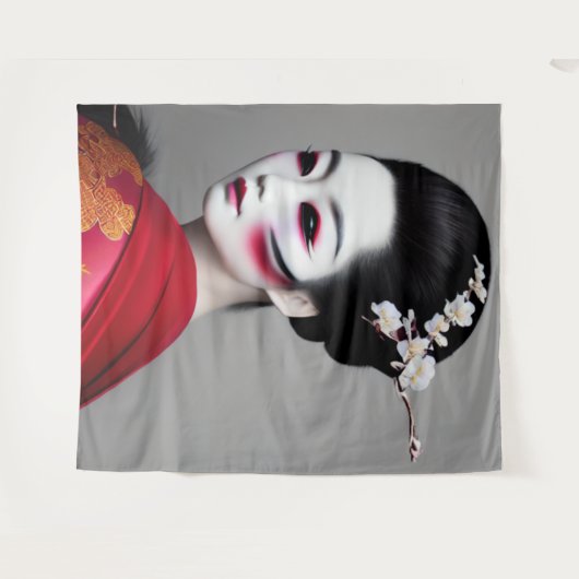 Geisha Tapestry Wandteppich (Vorderseite (Horizontal))