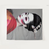 Geisha-Tapete Wandteppich (Vorderseite (Horizontal))