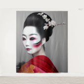 Geisha-Tapete Wandteppich (Vorderseite)