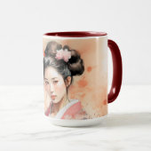 Geisha Tasse - japanisches Design Haiku-Kaffee-Mor (VorderseiteRechts)