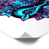 Geisha Tattoo Pink Blumengestein Poster (Ecke)