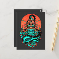 Geisha Tattoo verbrannte orange und schwarz
