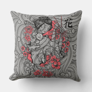 Geisha Throw Pillow Kissen