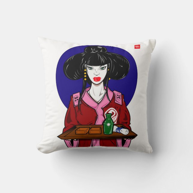 Geisha Throw Pillow Kissen (Vorderseite)