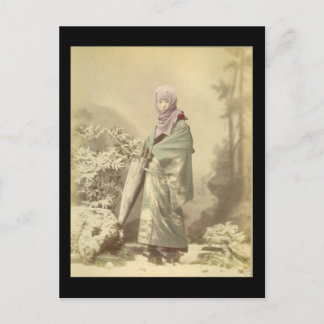 Geisha um den Winter 1885 Postkarte