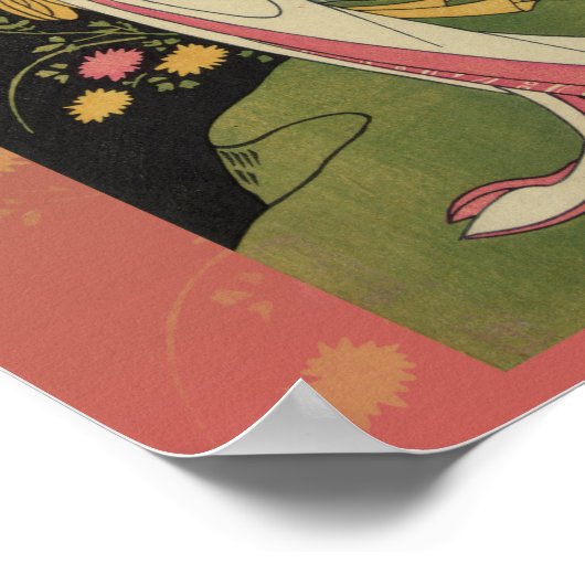 Geisha Umbrella Abstrakt Japan Pop Art Poster (Ecke)