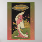 Geisha Umbrella Abstrakt Japan Pop Art Poster (Vorne)