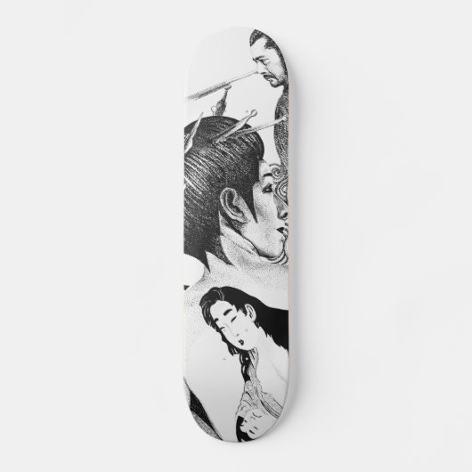 Geisha und die Samurais Skateboard (Vorderseite)