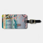 Geisha und Kirschbaum, Ueno Park-Japanerlandschaft Gepäckanhänger (Vorderseite horizontal)