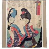 Geisha und Spiegel Duschvorhang (Vorderseite)