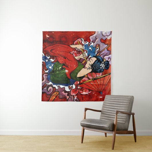 Geisha Wandteppich (Beispiel (Horizontal))