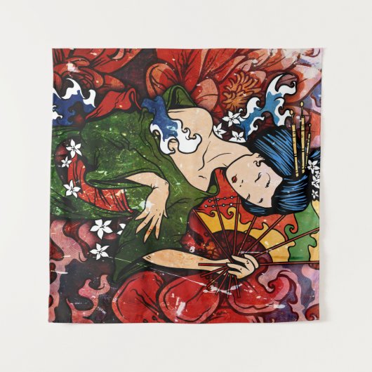 Geisha Wandteppich (Vorderseite (Horizontal))