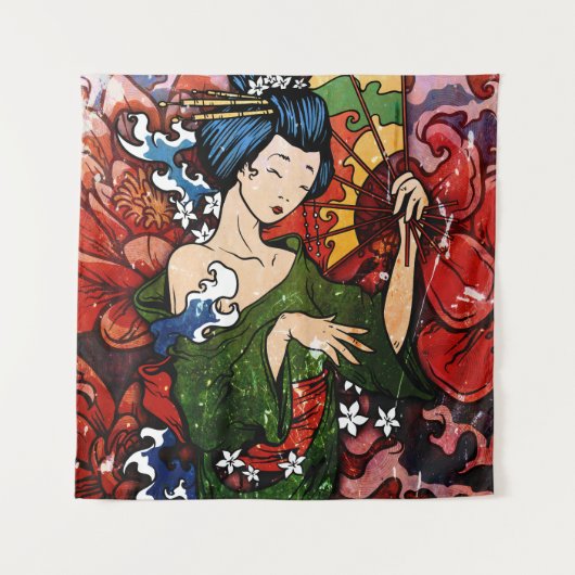 Geisha Wandteppich (Vorderseite)