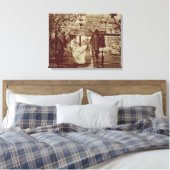 Geisha wird in einem Wurf (sepia-Foto) mitgeführt Leinwanddruck (Insitu (Schlafzimmer))